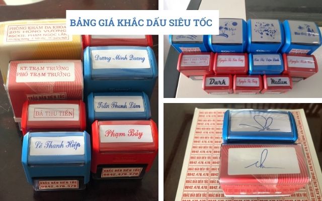 Bảng giá khắc dấu siêu tốc