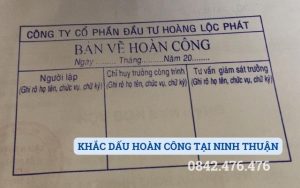 KHẮC DẤU HOÀN CÔNG TẠI NINH THUẬN