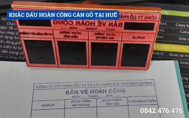 KHẮC DẤU HOÀN CÔNG CÁN GỖ TẠI HUẾ