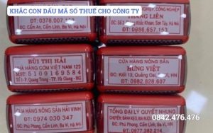 KHẮC CON DẤU MÃ SỐ THUẾ CÔNG TY