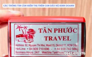 CÁC THÔNG TIN CẦN HIỂN THỊ TRÊN CON DẤU HỘ KINH DOANH